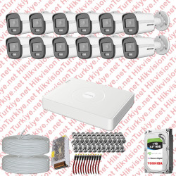 Hikvision Colorvu Gece Renkli 12 Kameralı Set 1TB Hdd